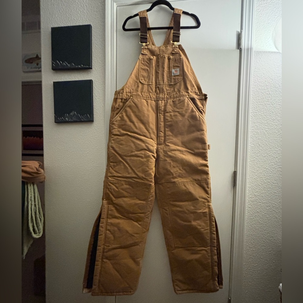 Carhartt Tan Men's lined Bibs